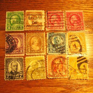 1926-28 ROTARY PRESS PRINTING COMPLETE 12 STAMP SET PERFORATED 11 X 10.5